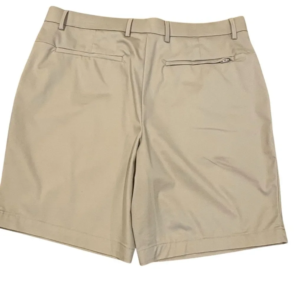 Banana Republic Aiden 9” Core Temp Stretch Tan Flat Front Shorts 36